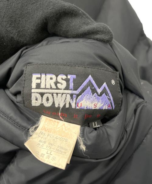 FIRST DOWN（ファーストダウン）FIRST DOWN (ファーストダウン) リバーシブルダウンジャケット ブラック×ブラウン サイズ:LLの古着・服飾アイテム