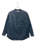 Graphpaperグラフペーパー）の古着「BroadL/S Oversized Band Collar Shirt」｜ネイビー