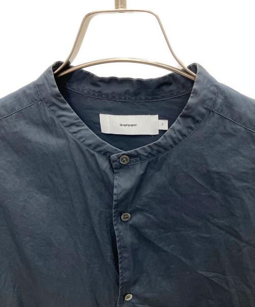 Graphpaper（グラフペーパー）Graphpaper (グラフペーパー) BroadL/S Oversized Band Collar Shirt ネイビー サイズ:SIZE Freeの古着・服飾アイテム