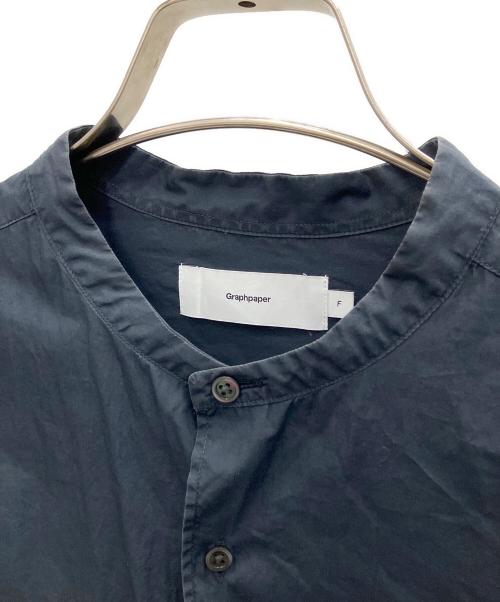 Graphpaper（グラフペーパー）Graphpaper (グラフペーパー) BroadL/S Oversized Band Collar Shirt ネイビー サイズ:SIZE Freeの古着・服飾アイテム