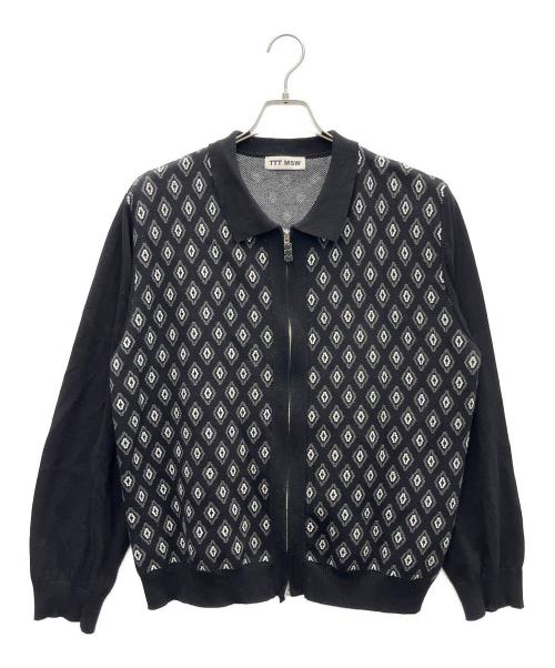 TTT MSW（ティー）TTT MSW (ティー) Diamond Knit Polo ブラック サイズ:Mの古着・服飾アイテム