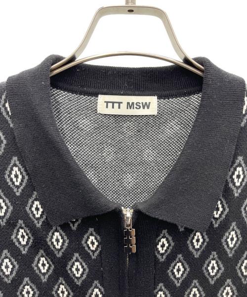 TTT MSW（ティー）TTT MSW (ティー) Diamond Knit Polo ブラック サイズ:Mの古着・服飾アイテム