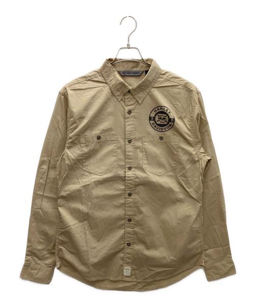 HARLEY-DAVIDSON（ハーレーダビッドソン）HARLEY-DAVIDSON (ハーレーダビッドソン) 長袖シャツ ベージュ サイズ:Lの古着・服飾アイテム
