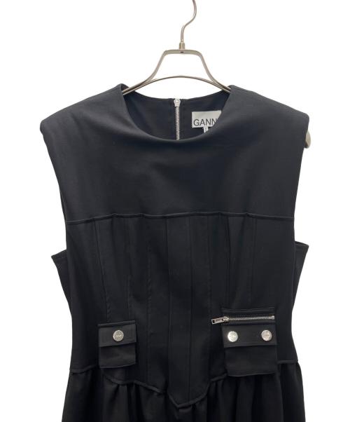GANNI（ガニー）GANNI (ガニー) ノースリーブワンピース ブラック サイズ:42の古着・服飾アイテム