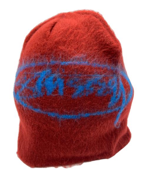 stussy（ステューシー）stussy (ステューシー) ニット帽 ブルー×レッドの古着・服飾アイテム