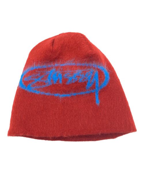 stussy（ステューシー）stussy (ステューシー) ニット帽 ブルー×レッドの古着・服飾アイテム