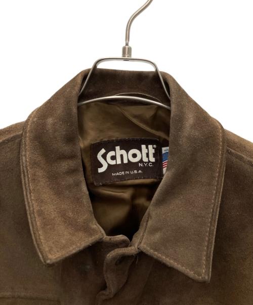 Schott（ショット）Schott (ショット) スウェードレザージャケット ブラウン サイズ:42の古着・服飾アイテム