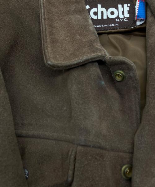 Schott（ショット）Schott (ショット) スウェードレザージャケット ブラウン サイズ:42の古着・服飾アイテム