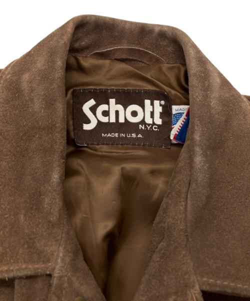 Schott（ショット）Schott (ショット) スウェードレザージャケット ブラウン サイズ:42の古着・服飾アイテム
