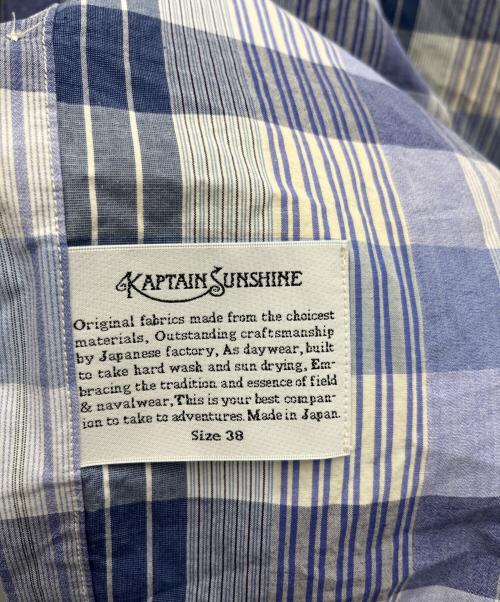 KAPTAIN SUNSHINE（キャプテンサンシャイン）KAPTAIN SUNSHINE (キャプテンサンシャイン) 長袖シャツ スカイブルー×ブルー サイズ:38の古着・服飾アイテム