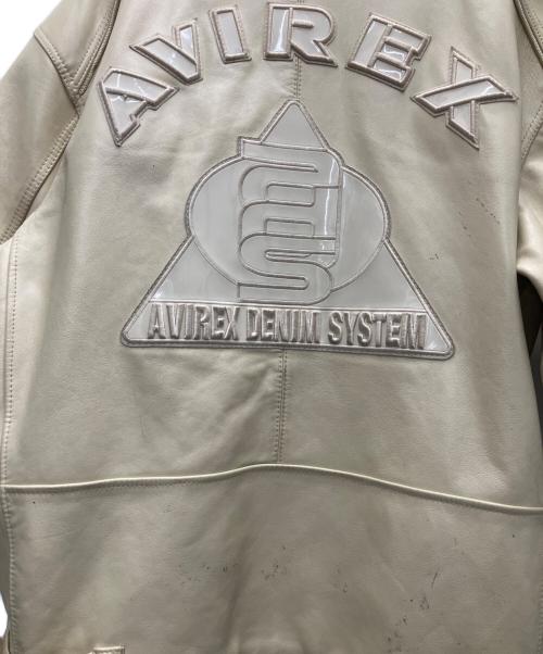 AVIREX VARSITY（アヴィレックスバーシティ）AVIREX VARSITY (アヴィレックスバーシティ) ラムレザージャケット ベージュ サイズ:2XLの古着・服飾アイテム
