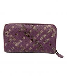 BOTTEGA VENETA（ボッテガベネタ）の古着「長財布 イントレチャート」｜パープル