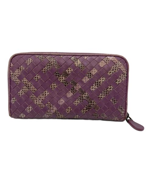 BOTTEGA VENETA（ボッテガベネタ）BOTTEGA VENETA (ボッテガベネタ) 長財布 イントレチャート パープルの古着・服飾アイテム