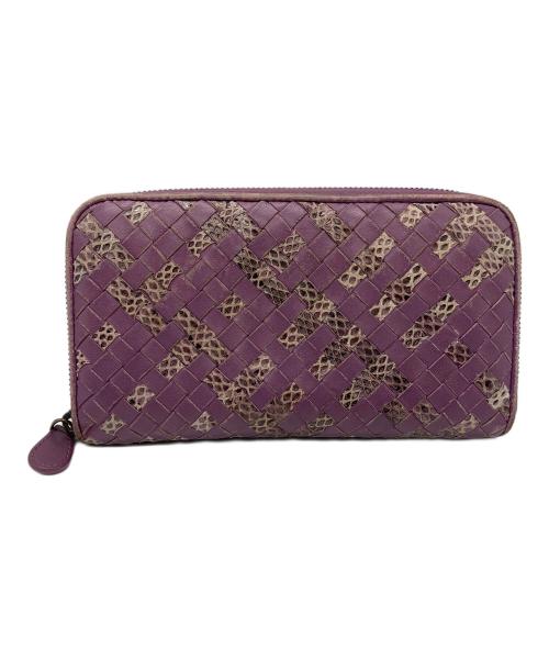 BOTTEGA VENETA（ボッテガベネタ）BOTTEGA VENETA (ボッテガベネタ) 長財布 イントレチャート パープルの古着・服飾アイテム