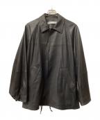 RAKINESラキネス）の古着「レザーコーチジャケット」｜ブラック