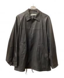 RAKINES（ラキネス）の古着「レザーコーチジャケット」｜ブラック