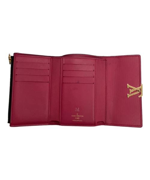 LOUIS VUITTON（ルイ ヴィトン）LOUIS VUITTON (ルイ ヴィトン) LOUIS VUITTON　3つ折り財布 ブラック×ピンクの古着・服飾アイテム