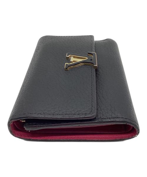 LOUIS VUITTON（ルイ ヴィトン）LOUIS VUITTON (ルイ ヴィトン) LOUIS VUITTON　3つ折り財布 ブラック×ピンクの古着・服飾アイテム