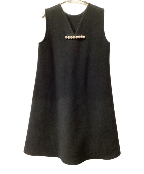YOKO CHAN（ヨーコチャン）YOKO CHAN (ヨーコチャン) ノースリーブ・キャミソールワンピース ブラック サイズ:38の古着・服飾アイテム