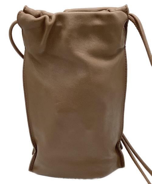 Bucket Baggage（バケットバゲージ）Bucket Baggage (バケットバゲージ) 2.5ルームギャザーポシェット ブラウンの古着・服飾アイテム