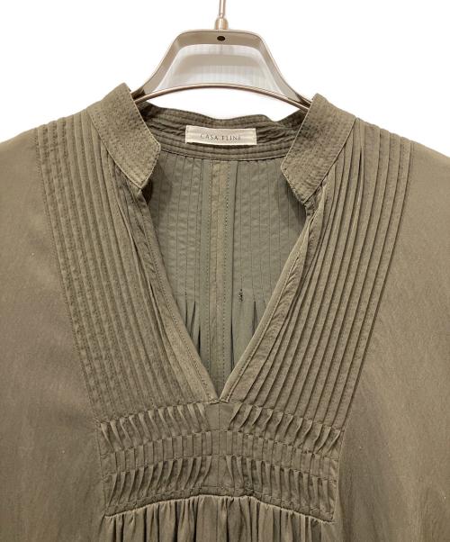 CASA FLINE（カーサフライン）CASA FLINE (カーサフライン) ロングタックワンピース オリーブ サイズ:Ｆの古着・服飾アイテム