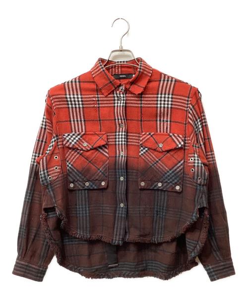 DIESEL（ディーゼル）DIESEL (ディーゼル) 長袖シャツ レッド サイズ:Sの古着・服飾アイテム
