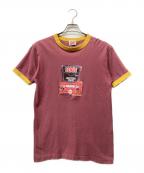 LEVI'Sリーバイス）の古着「半袖カットソー リンガーネック」｜ワインレッド×イエロー