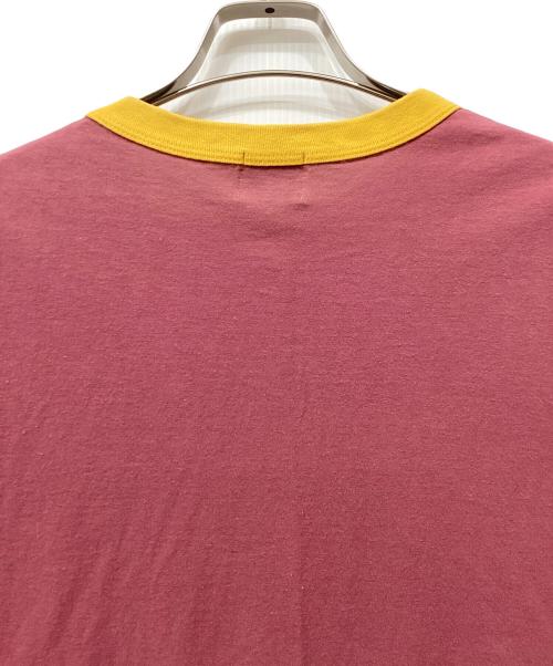 LEVI'S（リーバイス）LEVI'S (リーバイス) 半袖カットソー リンガーネック ワインレッド×イエロー サイズ:Mの古着・服飾アイテム