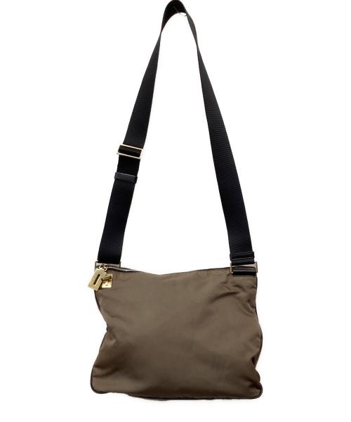 PRADA（プラダ）PRADA (プラダ) ナイロンショルダーバッグ ベージュの古着・服飾アイテム