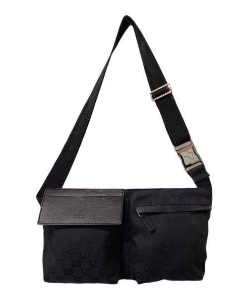 GUCCI（グッチ）GUCCI (グッチ) GGキャンバス ウエストポーチ ブラックの古着・服飾アイテム