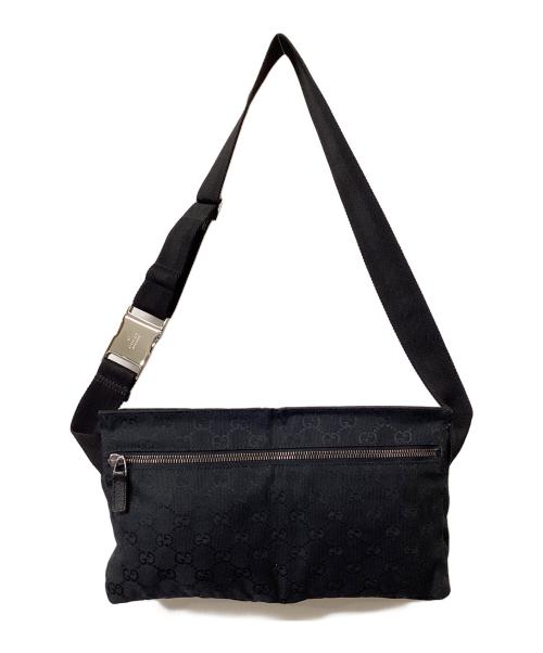 GUCCI（グッチ）GUCCI (グッチ) GGキャンバス ウエストポーチ ブラックの古着・服飾アイテム