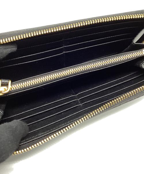 PRADA（プラダ）PRADA (プラダ) ジップアラウンド長財布 トライアングル ブラックの古着・服飾アイテム