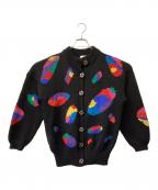 BONZOボンゾ）の古着「厚手カーディガン」｜ブラック×マルチカラー