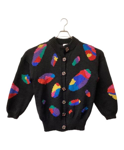 BONZO（ボンゾ）BONZO (ボンゾ) 厚手カーディガン ブラック×マルチカラー サイズ:不明の古着・服飾アイテム