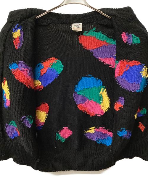BONZO（ボンゾ）BONZO (ボンゾ) 厚手カーディガン ブラック×マルチカラー サイズ:不明の古着・服飾アイテム