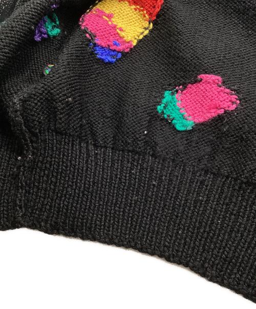 BONZO（ボンゾ）BONZO (ボンゾ) 厚手カーディガン ブラック×マルチカラー サイズ:不明の古着・服飾アイテム