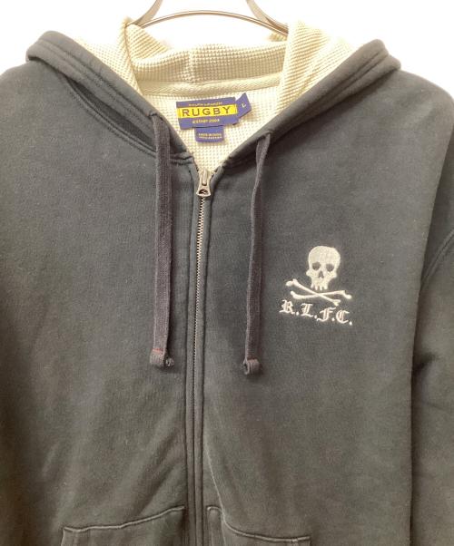 Rugby Ralph Lauren（ラグビーラルフローレン）Rugby Ralph Lauren (ラグビーラルフローレン) ジップパーカー スカル ブラック サイズ:Lの古着・服飾アイテム