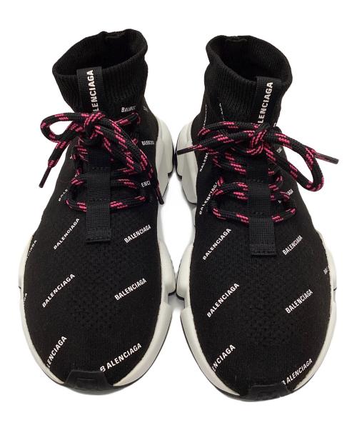BALENCIAGA（バレンシアガ）BALENCIAGA (バレンシアガ) SPEED LACE UP ALL OVER PRIN(スピード レースアップオールオーバープリント ) ブラック サイズ:24㎝の古着・服飾アイテム