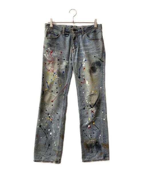 NUMBER (N)INE（ナンバーナイン）NUMBER (N)INE (ナンバーナイン) ペイント加工デニムパンツ ブラック サイズ:2の古着・服飾アイテム