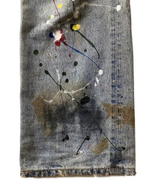 NUMBER (N)INE（ナンバーナイン）NUMBER (N)INE (ナンバーナイン) ペイント加工デニムパンツ ブラック サイズ:2の古着・服飾アイテム