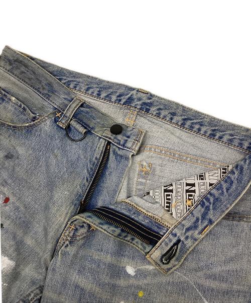 NUMBER (N)INE（ナンバーナイン）NUMBER (N)INE (ナンバーナイン) ペイント加工デニムパンツ ブラック サイズ:2の古着・服飾アイテム