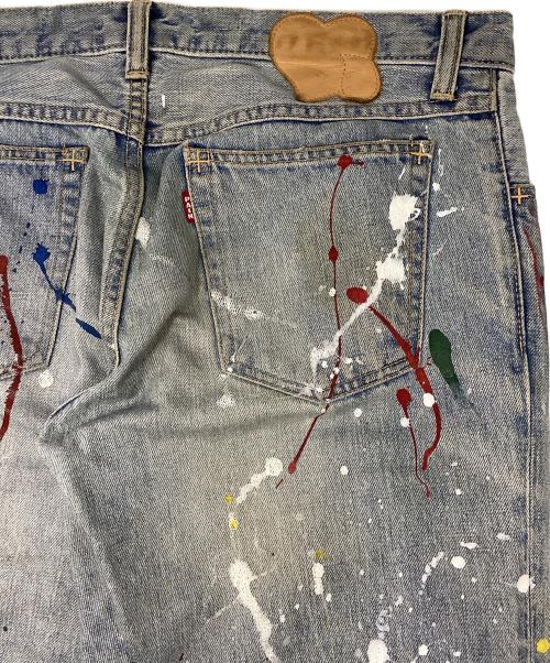 NUMBER (N)INE（ナンバーナイン）NUMBER (N)INE (ナンバーナイン) ペイント加工デニムパンツ ブラック サイズ:2の古着・服飾アイテム