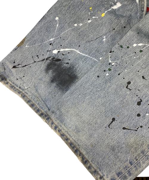 NUMBER (N)INE（ナンバーナイン）NUMBER (N)INE (ナンバーナイン) ペイント加工デニムパンツ ブラック サイズ:2の古着・服飾アイテム