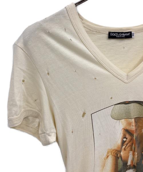 DOLCE & GABBANA（ドルチェ＆ガッバーナ）DOLCE & GABBANA (ドルチェ＆ガッバーナ) 半袖カットソー ベージュ サイズ:44の古着・服飾アイテム
