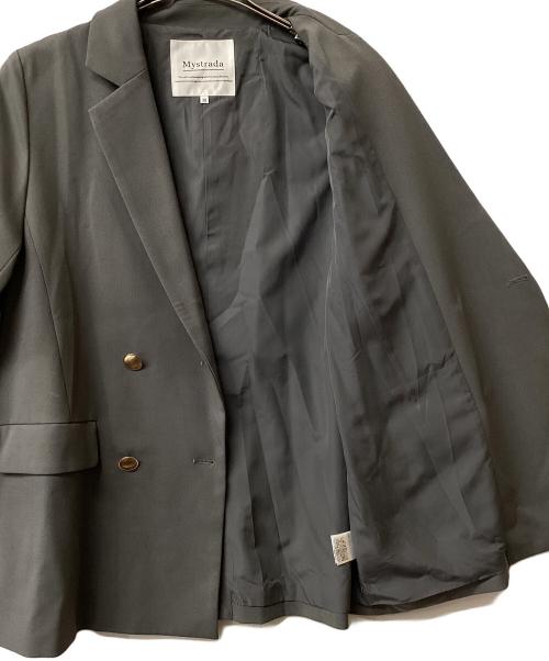 Mystrada（マイストラーダ）Mystrada (マイストラーダ) ダブルボタンテーラードジャケット グレー サイズ:38の古着・服飾アイテム