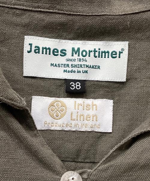 James Mortimer（ジェームス・モルティマー）James Mortimer (ジェームス・モルティマー) リネン半袖シャツ グレー サイズ:38の古着・服飾アイテム