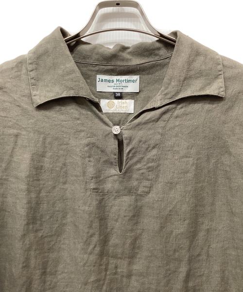 James Mortimer（ジェームス・モルティマー）James Mortimer (ジェームス・モルティマー) リネン半袖シャツ グレー サイズ:38の古着・服飾アイテム