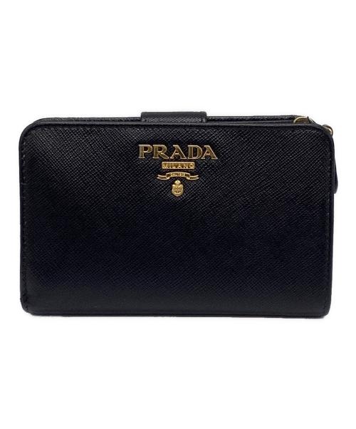 PRADA（プラダ）PRADA (プラダ) PORTAFOGLIO LAMPO サフィアーノ メタルロゴ  ブラックの古着・服飾アイテム