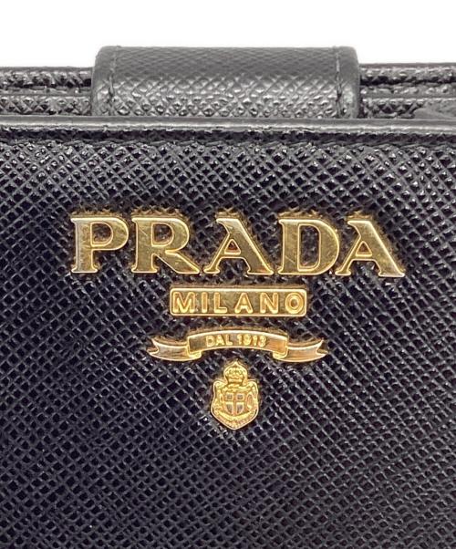 PRADA（プラダ）PRADA (プラダ) PORTAFOGLIO LAMPO サフィアーノ メタルロゴ  ブラックの古着・服飾アイテム