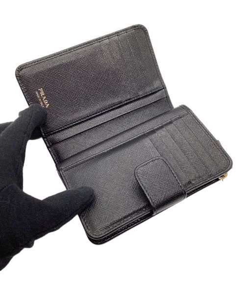 PRADA（プラダ）PRADA (プラダ) PORTAFOGLIO LAMPO サフィアーノ メタルロゴ  ブラックの古着・服飾アイテム